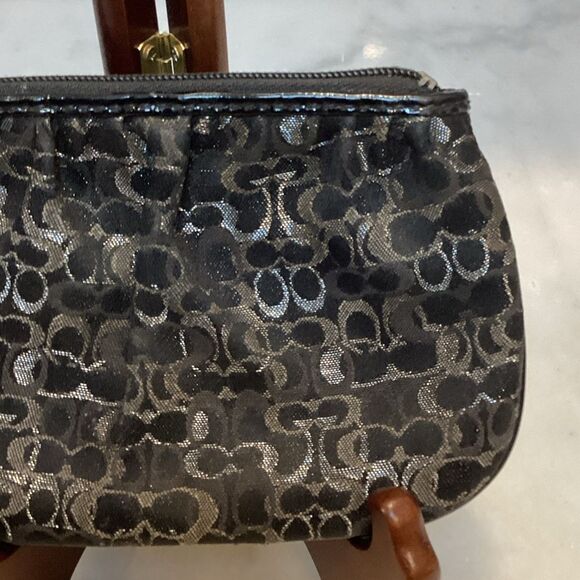 Coach Pleated Signature Lurex Logo Wristlet - Picture 4 of 15